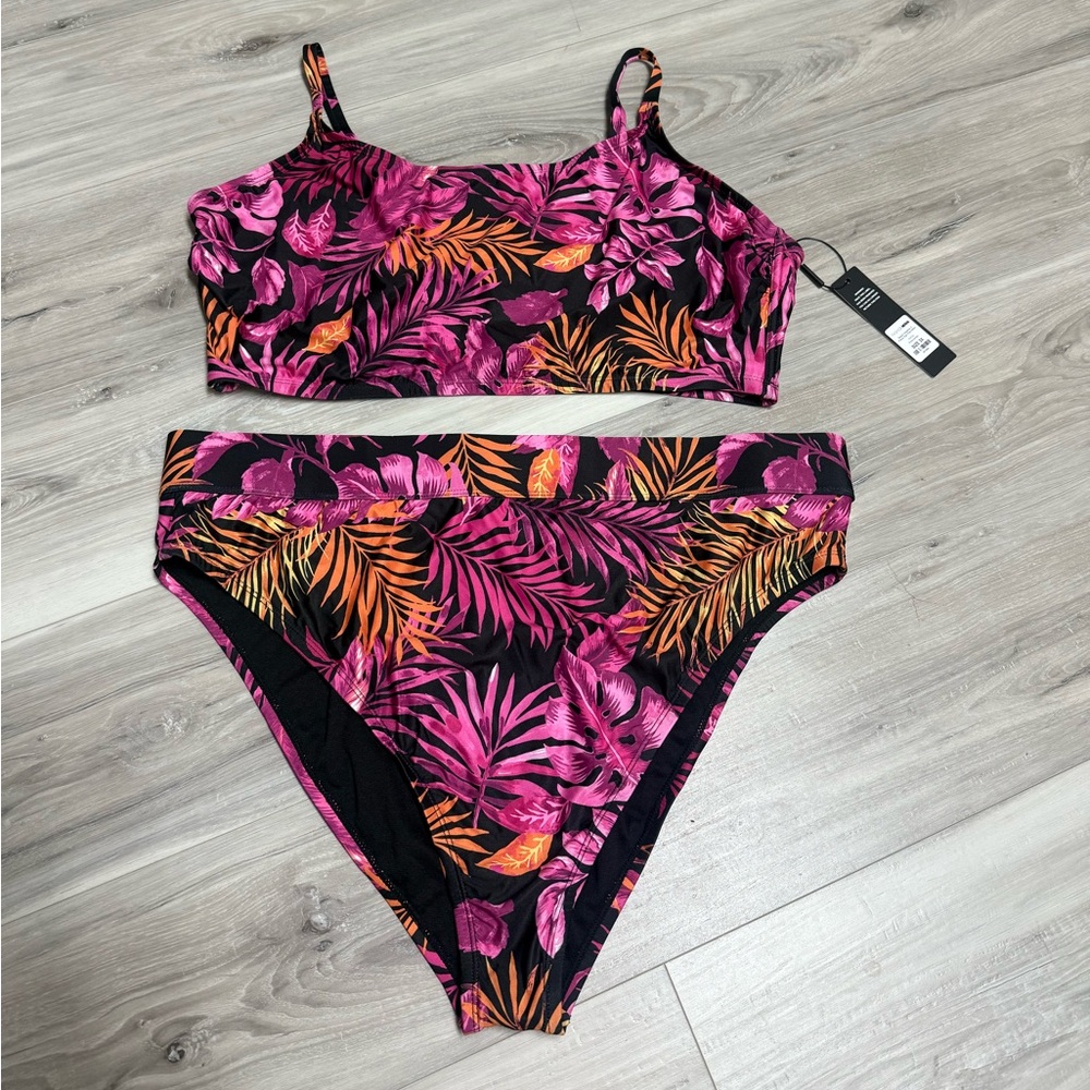 Tropical Pink and Orange Bikini